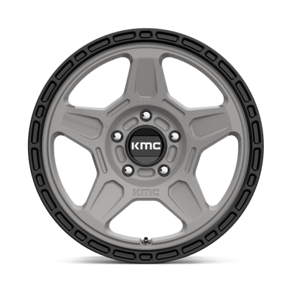 KMC KM721 ALPINE 16x7 5x114.3 +15 Satin Gray W/ Black Lip