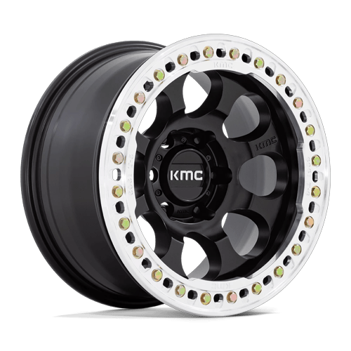 KMC KM237 RIOT BEADLOCK 17x8.5 6x139.7 +0 Satin Black W/ Machined Ring