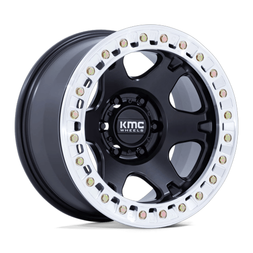 KMC KM238 VI BEADLOCK 17x9 5x150 +1 Satin Black W/ Machined Ring