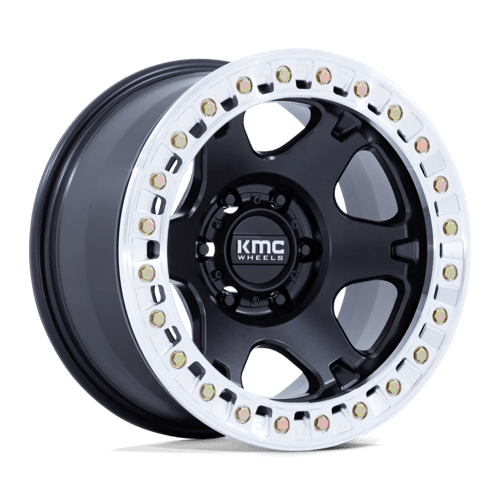 KMC KM238 VI BEADLOCK 17x9 6x135 -38 Satin Black W/ Machined Ring