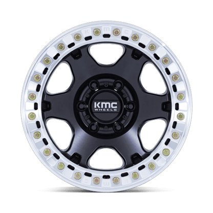 KMC KM238 VI BEADLOCK 17x9 6x135 +1 Satin Black W/ Machined Ring