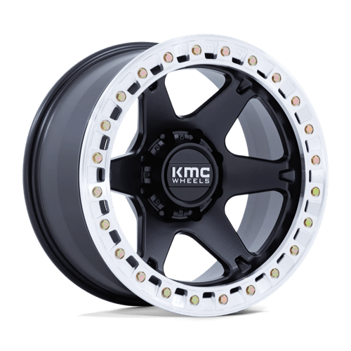 KMC KM238 VI BEADLOCK 20x10 -48 Satin Black W/ Machined Ring
