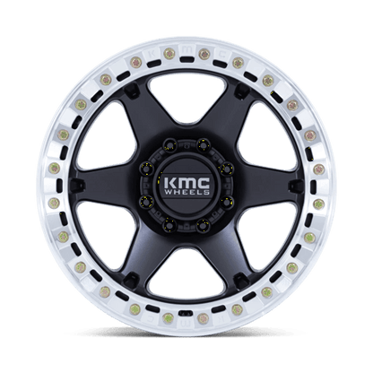 KMC KM238 VI BEADLOCK 20x10 5x127 -48 Satin Black W/ Machined Ring
