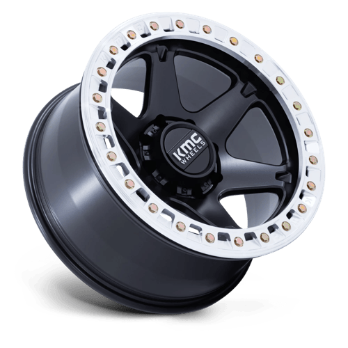 KMC KM238 VI BEADLOCK 20x10 8x165.1 -48 Satin Black W/ Machined Ring