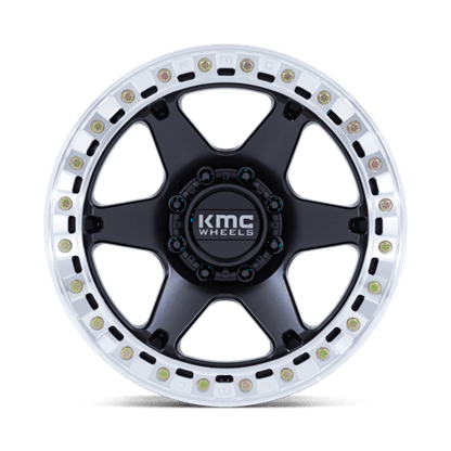 KMC KM238 VI BEADLOCK 20x10 8x170 -48 Satin Black W/ Machined Ring