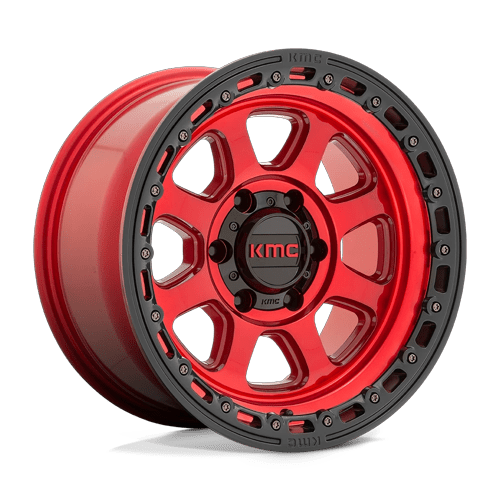 KMC KM548 CHASE 18x9 8x170 +0 Candy Red W/ Black Lip