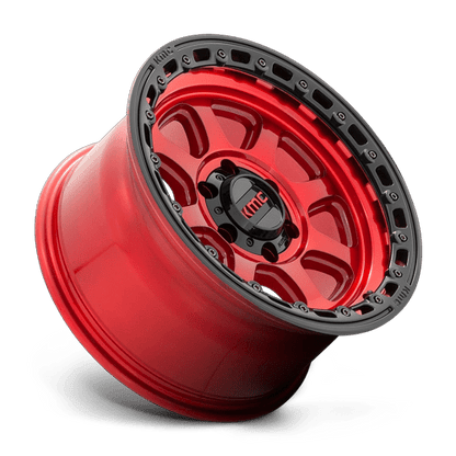 KMC KM548 CHASE 18x9 8x170 +0 Candy Red W/ Black Lip