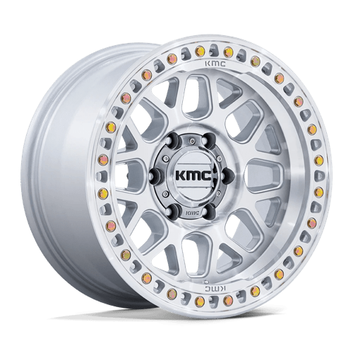 KMC KM549 GRS 17x9 5x127 +0 Gloss Silver W/ Machined Face