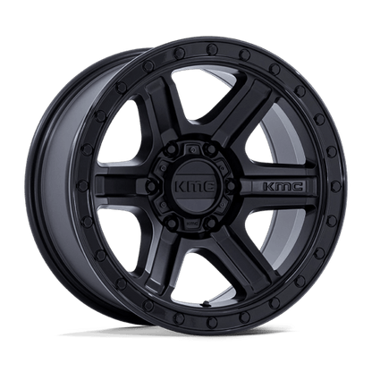KMC KM551 OUTRUN 17x8.5 5x127 -10 Matte Black W/ Gloss Black Lip