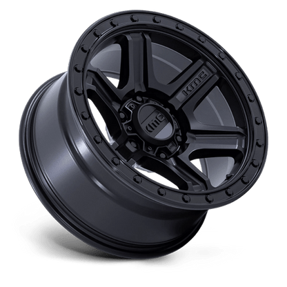 KMC KM551 OUTRUN 18x9 6x139.7 +18 Matte Black W/ Gloss Black Lip