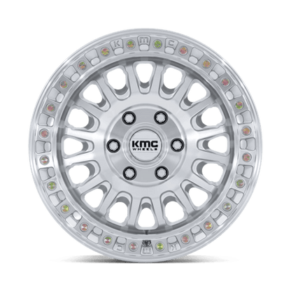 KMC KM552 IMS 17x8 6x130 +32 Gloss Silver W/ Machined Face