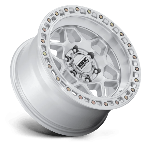 KMC KM553 TORX 17x8.5 6x139.7 +25 Gloss Silver W/ Machined Face