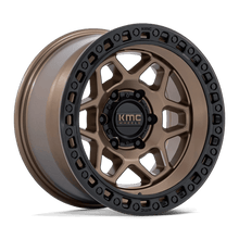 KMC KM553 TORX 17x8.5 6x120 +25 Matte Bronze W Gloss Black Lip