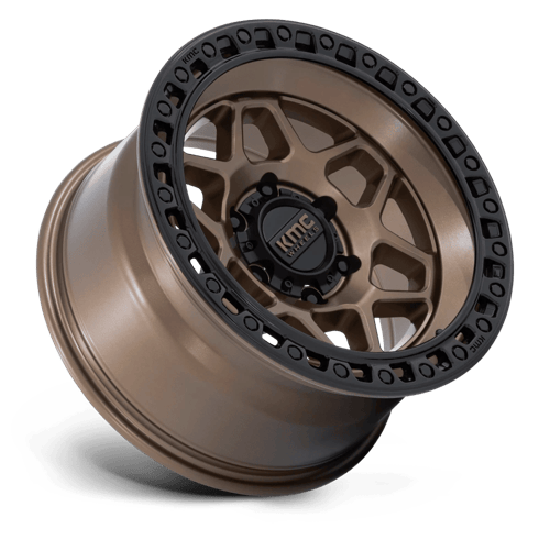 KMC KM553 TORX 17x8.5 6x120 +25 Matte Bronze W Gloss Black Lip
