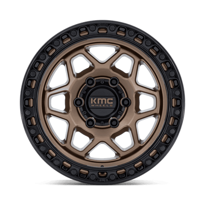 KMC KM553 TORX 17x9 5x127 -12 Matte Bronze W Gloss Black Lip