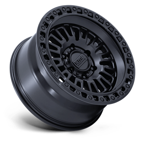 KMC KM554 AZTEC 17x8.5 5x127 +25 Matte Black W/ Gloss Black Lip