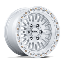 KMC KM554 AZTEC 17x8.5 5x127 +25 Gloss Silver W/ Machined Face