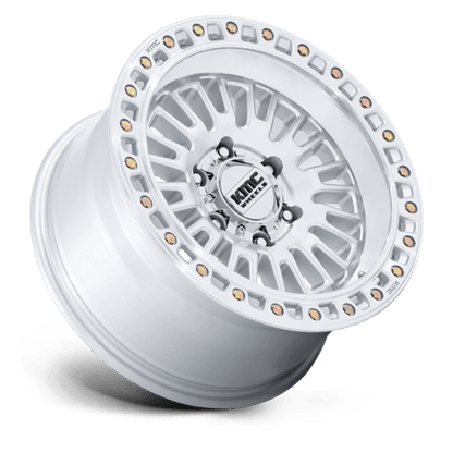 KMC KM554 AZTEC 17x8.5 5x127 +0 Gloss Silver W/ Machined Face