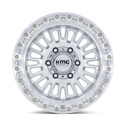 KMC KM554 AZTEC 17x8.5 6x139.7 +0 Gloss Silver W/ Machined Face
