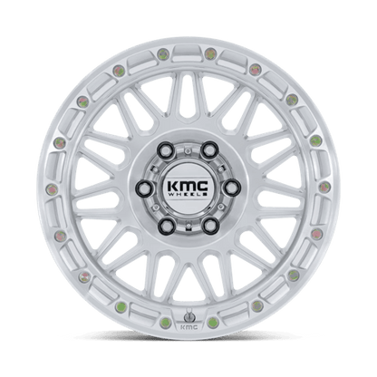 KMC KM555 ATTACK 17x8.5 6x135 -10 Gloss Silver W/ Machined Face