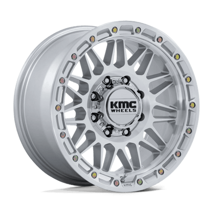 KMC KM555 ATTACK 18x9 8x165.1 +0 Gloss Silver W/ Machined Face