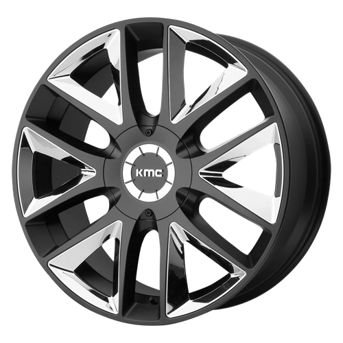 KMC KM710 TAKEDOWN 22x9.5 5.5 +30 Satin Black W/ Chrome Inserts