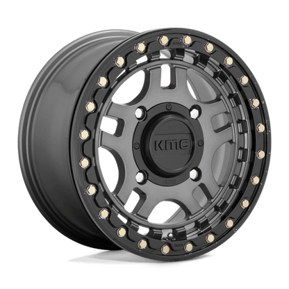 KMC Powersports KS240 RECON UTV BEADLOCK 4x156 Gun Metal W/ Gloss Black Ring