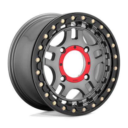 KMC Powersports KS240 RECON UTV BEADLOCK 4x137 Gun Metal W/ Gloss Black Ring