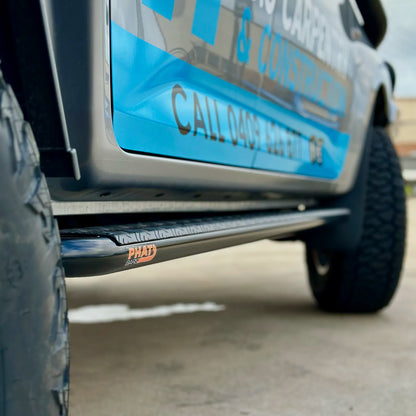 Mazda BT-50 2021+ Rock Sliders / Side Steps - Flat - P/C Ally Checkerplate Tread