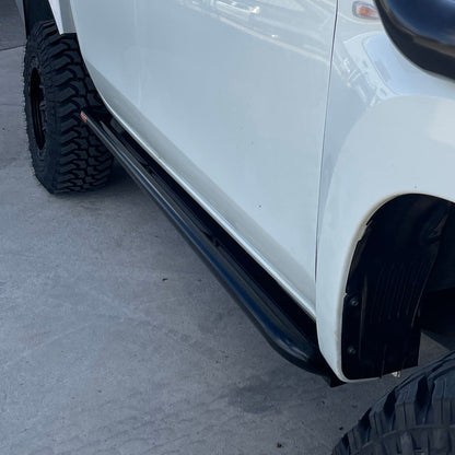 Mitsubishi Triton MR 2018+ ANGLED Rock Sliders / Side Steps - Powdercoated