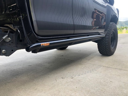 Toyota Hilux N80 ANGLED Rock Sliders / Side Steps - Powdercoated