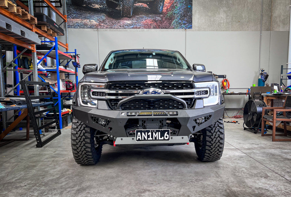 Next Gen Ranger Predator bar with optional 22" LED light bar and round hoop