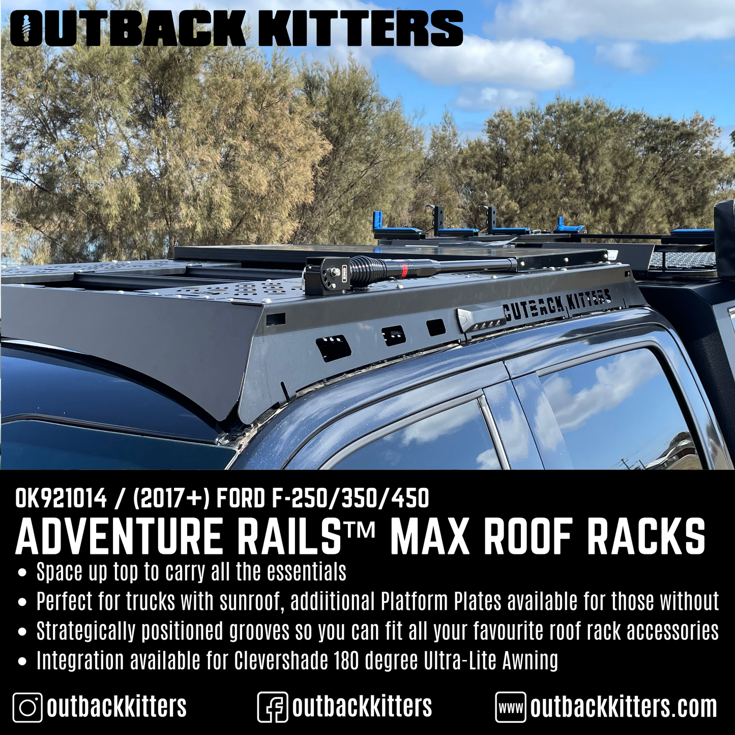 Adventure Rails™ MAX Roof Rack for 2020+ Ford F-250/F-350/F-450