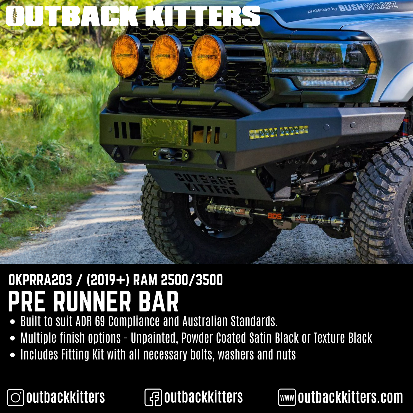 Outback Kitters Pre-Runner Bar for RAM 2500/3500 (2019-2024)