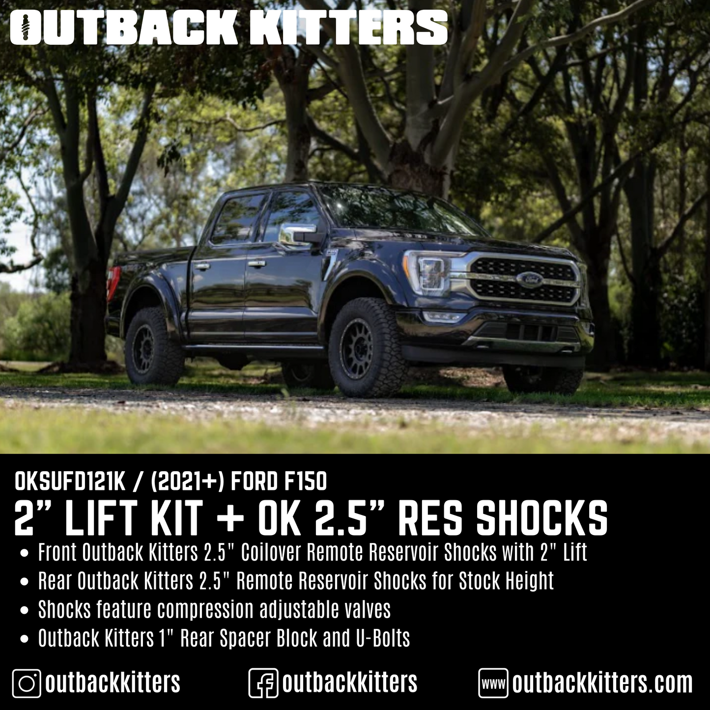 Outback Kitters 2' Levelling Kit for 2021+ Ford F150