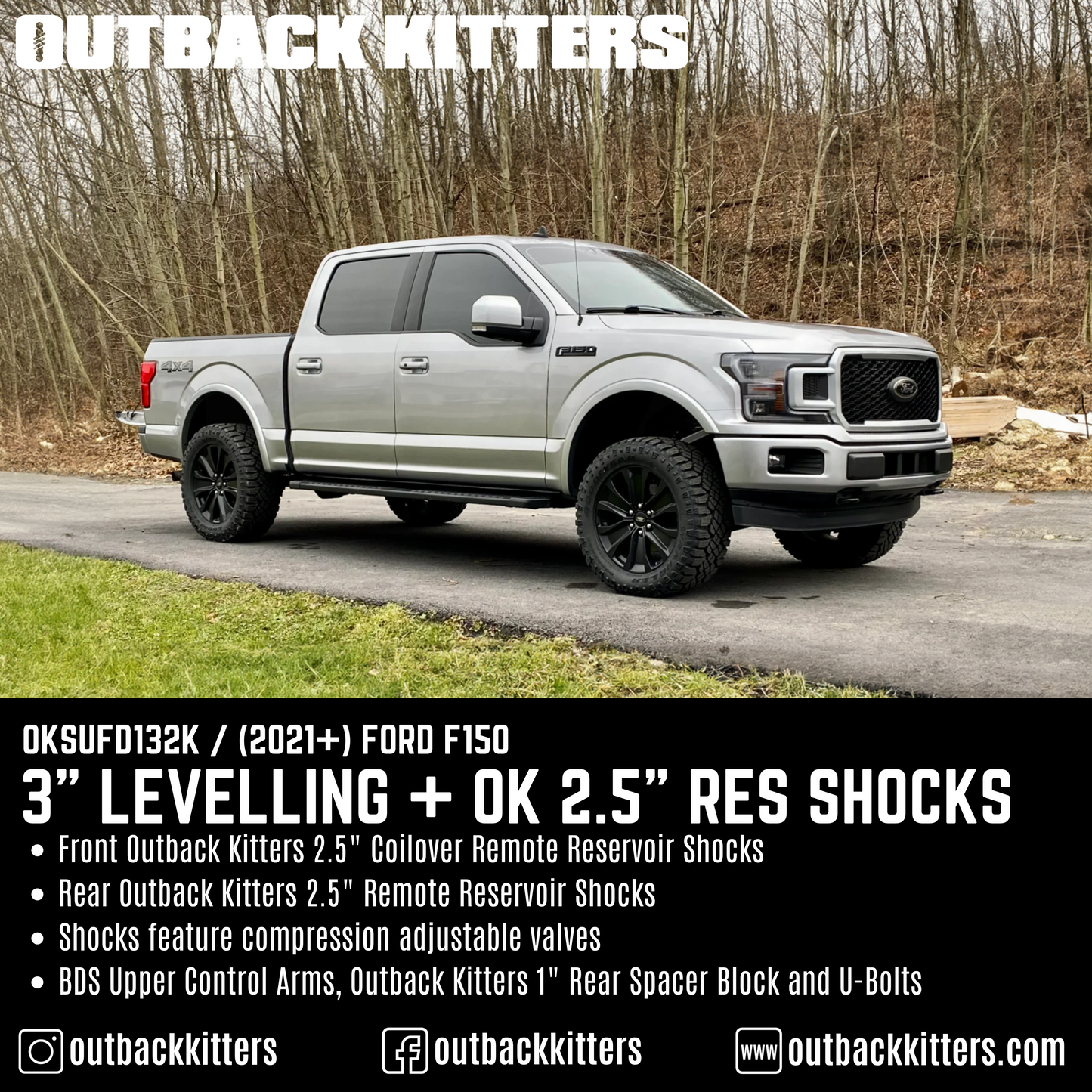 Outback Kitters 3' Levelling Kit for 2021+ Ford F150