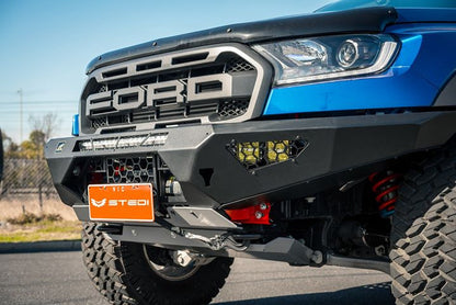 Predator bar fitted with Stedi Light bar and Stedi cube lights in fog light area