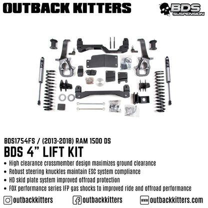 BDS Suspension 4' Lift Kit for Ram 1500 DS