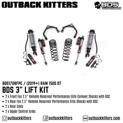 BDS Suspension 3' Lift Kit for Ram 1500 DT with Fox Shocks
