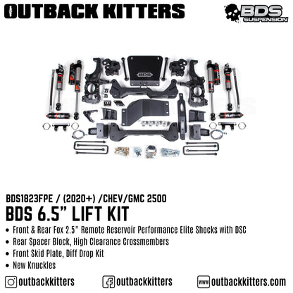 BDS Suspension 6.5' Lift Kit for 2020+ Chevy Silverado 2500 with Fox Shocks