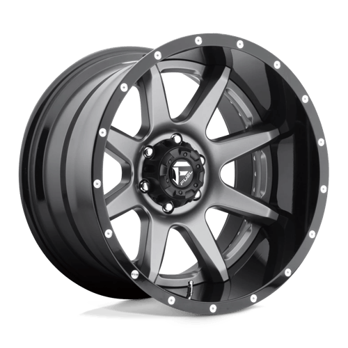 Fuel 2PC D238 RAMPAGE 22x14 5x127 -70 Matte Gun Metal Black Lip