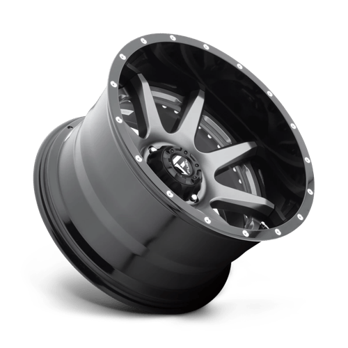 Fuel 2PC D238 RAMPAGE 22x14 5x127 -70 Matte Gun Metal Black Lip