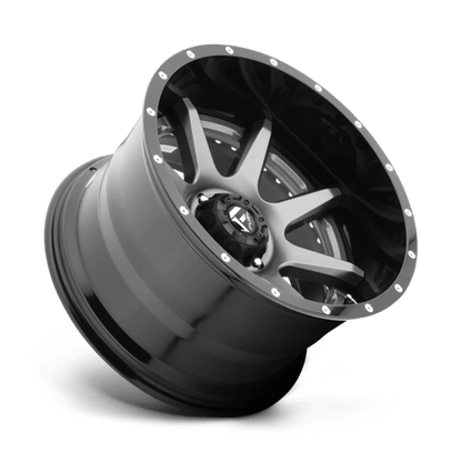 Fuel 2PC D238 RAMPAGE 22x14 5x127 -70 Matte Gun Metal Black Lip