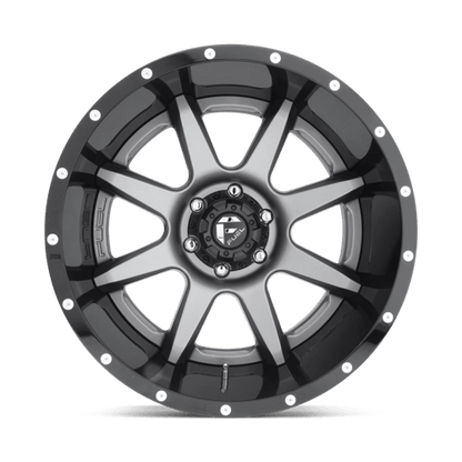 Fuel 2PC D238 RAMPAGE 22x14 5x127 -70 Matte Gun Metal Black Lip