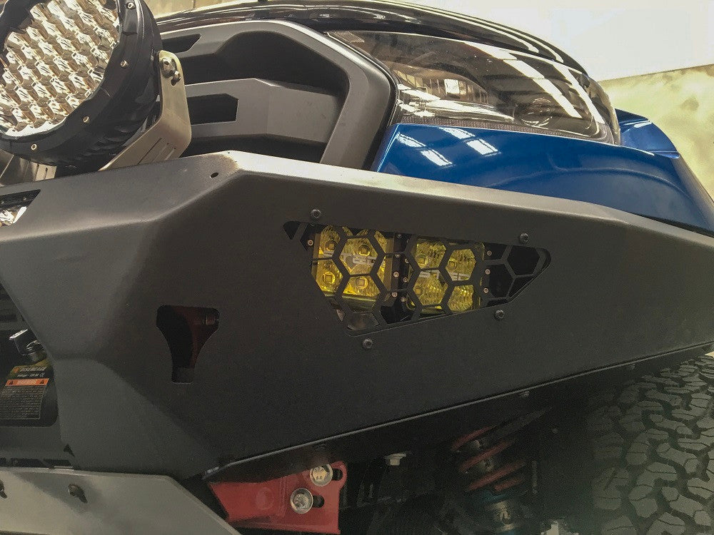 Predator bar fitted with Stedi Light bar and Stedi cube lights in fog light area