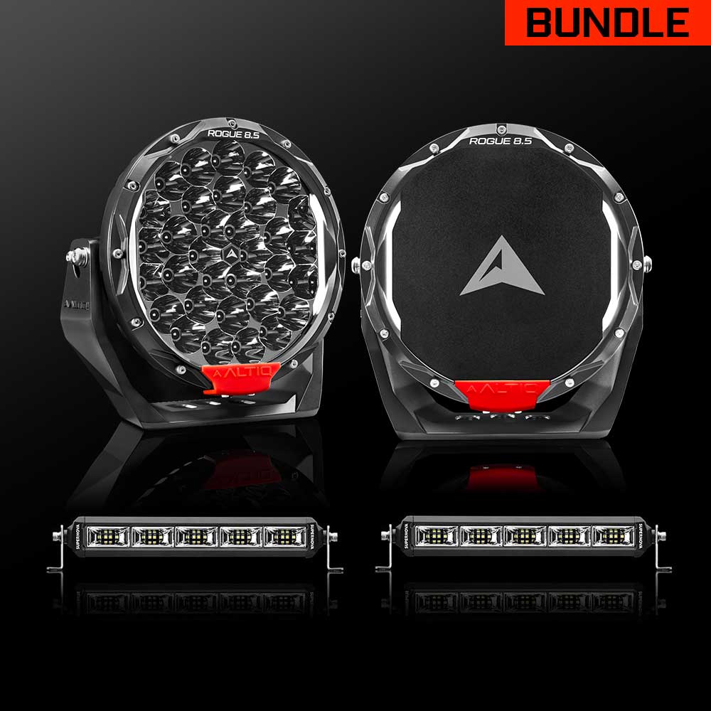 Rogue MK3 8.5' Pair + 12' Scene Light Bar Bundle