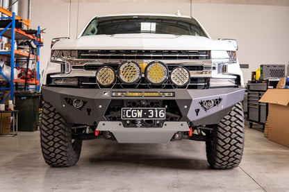 Predator bar on Chevy Silverado with optional lights
