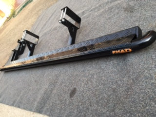 Toyota Hilux N70 ANGLED Rock Sliders / Side Steps - P/C Ally Checkerplate Tread