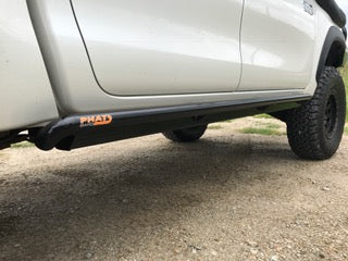 Toyota Hilux N80 ANGLED Rock Sliders / Side Steps - Powdercoated