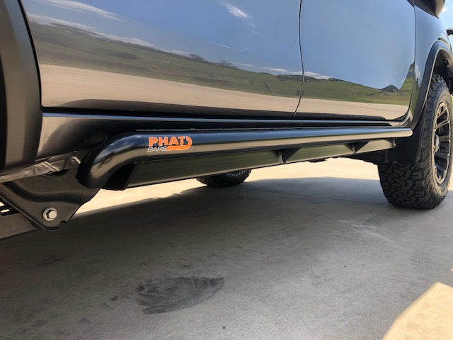 Toyota Fortuner ANGLED Rock Sliders / Side Steps - P/C Ally Checkerplate Tread